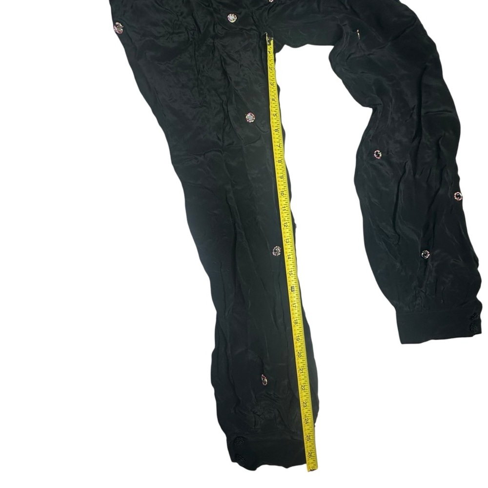 NWT Farm Rio Black Mirror Satin Jumpsuit with Embellishments s - Picture 9 of 16